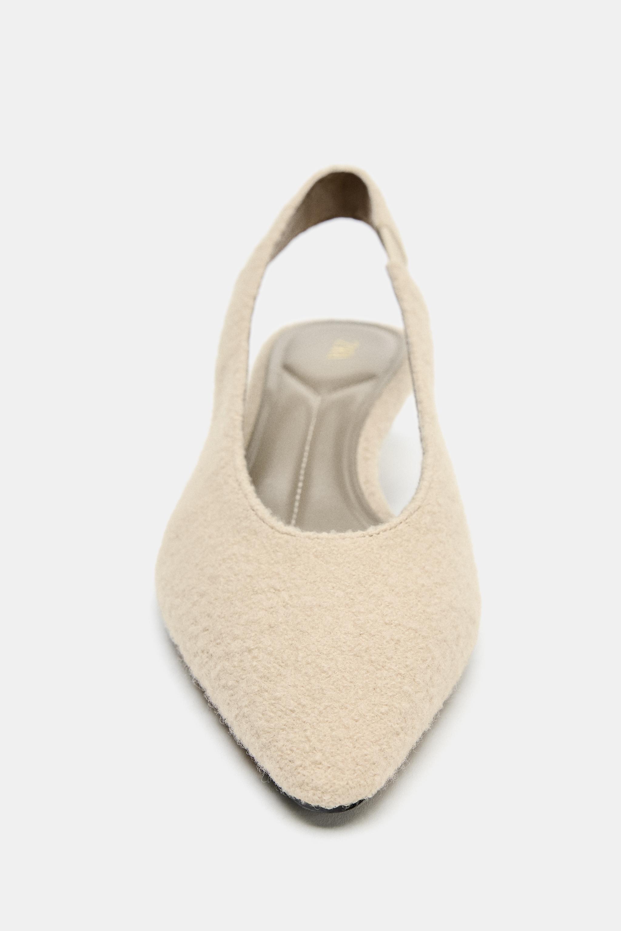SHEARLING EFFECT SLINGBACK SHOES